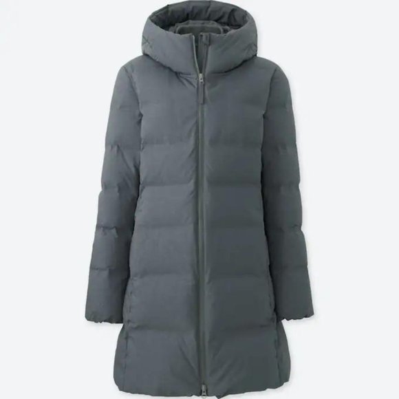 Uniqlo Jackets & Blazers - Uniqlo Women's Seamless Down Short Coat Hooded Puffer Gray Size Medium